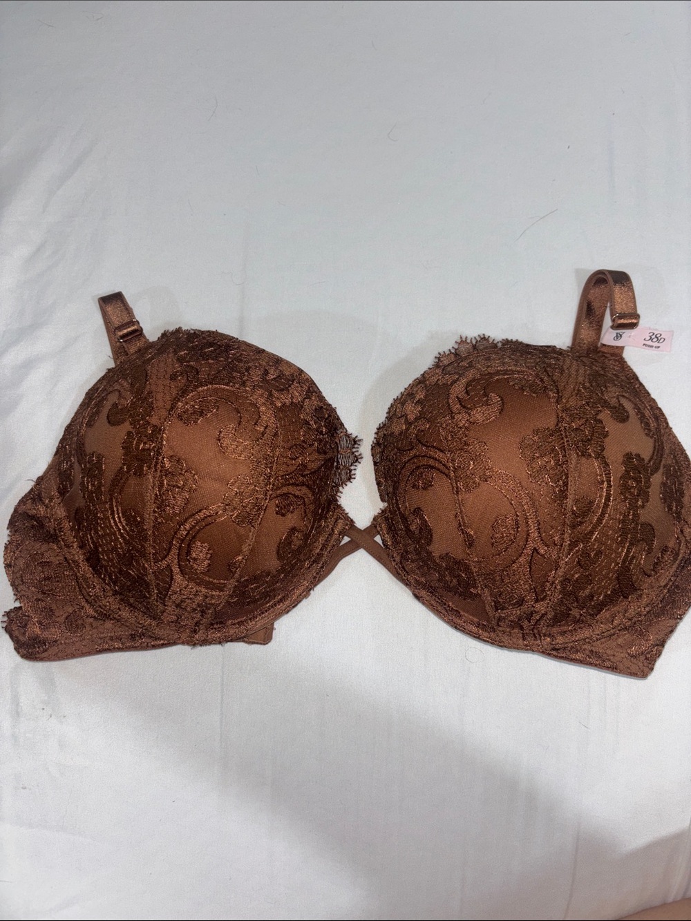 Victorias secret Dream Angels Women' Embroidered Brown Push-Up Bra